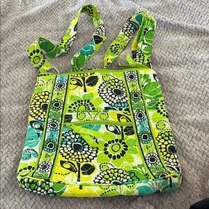 Vera Bradley Floral Green Tote Bag EUC
